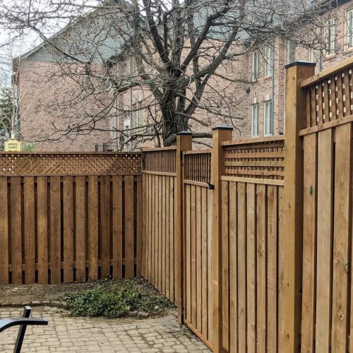 Fence with fire route exit