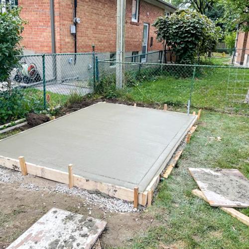 Concrete pad for new shed